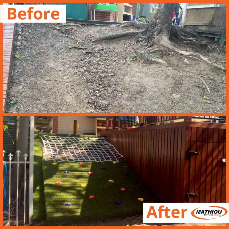 A Playground Upgrade- Hill into climbing wall